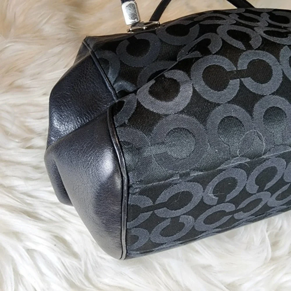 Coach Madison Op Art Black Madeline Satchel